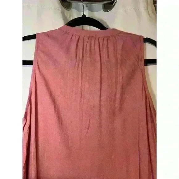 Splendid Maren Sleeveless Shift Dress Small Pink V-Neck Short Relaxed Fit - Picture 7 of 13
